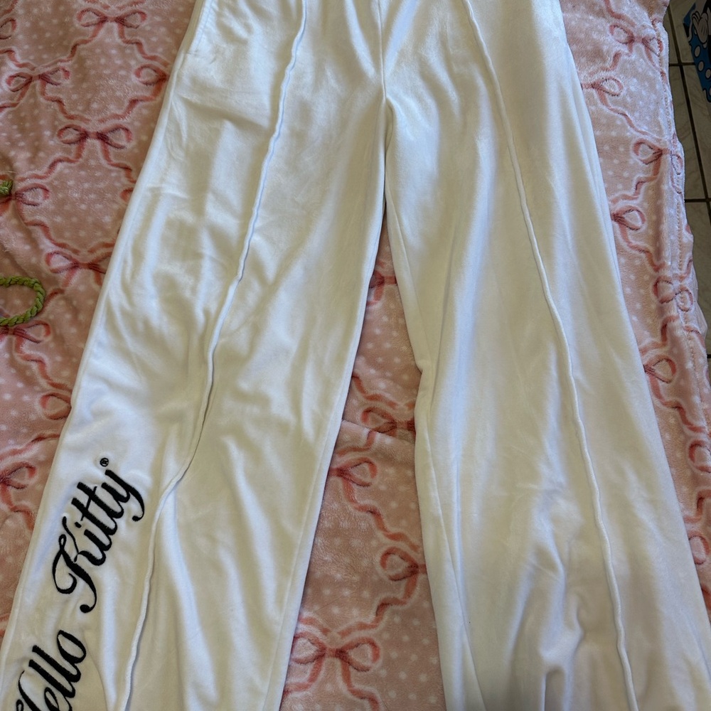 Forever 21 White Hello Kitty Track Pants